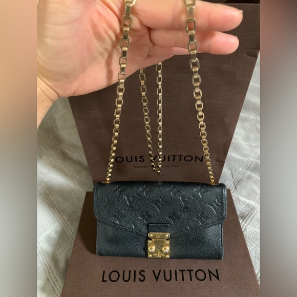 LOUIS VUITTON St Germain Pochette Empreinte Leather Shoulder Bag Black - Picture 2 of 10